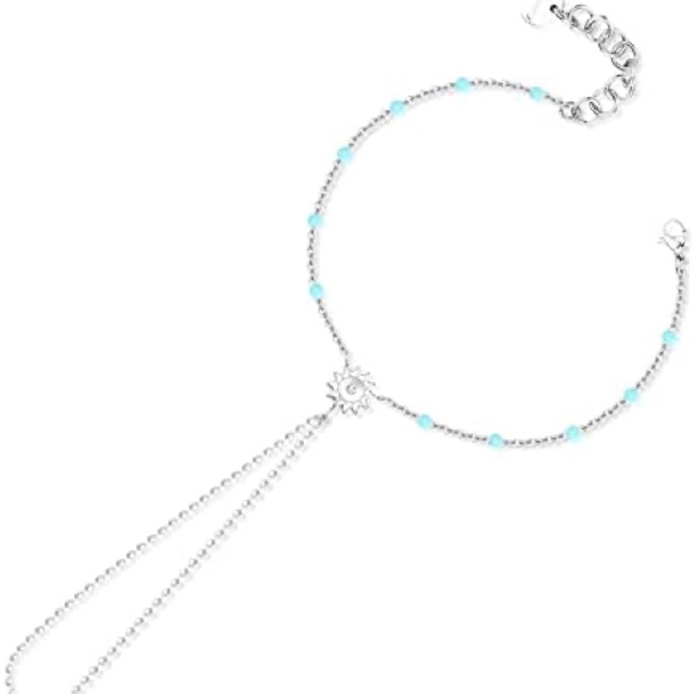 Brosway Italia Elegant Silver and Blue Beaded Kiss Bracelet Italian